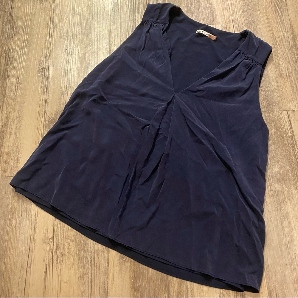 Blue Alice + Olivia Silk Tank Top